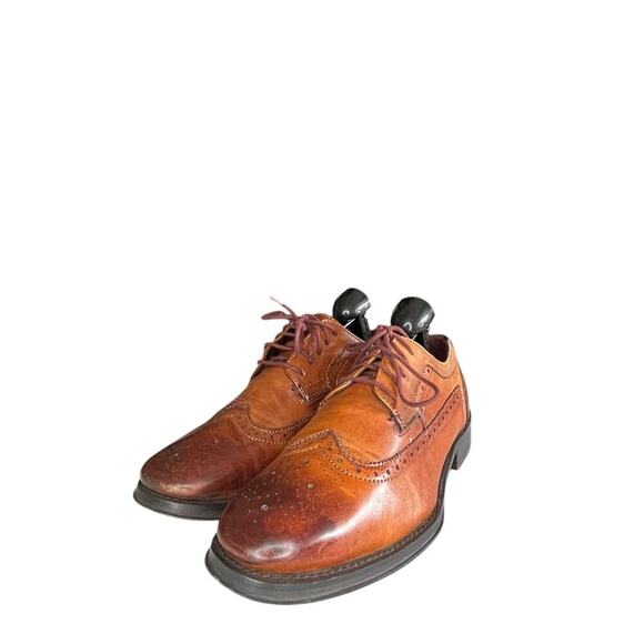 Ted Baker Men's Chorlten 3 Burnished Leather Brogues Dress Shoes Tan Size 9 - Picture 2 of 6